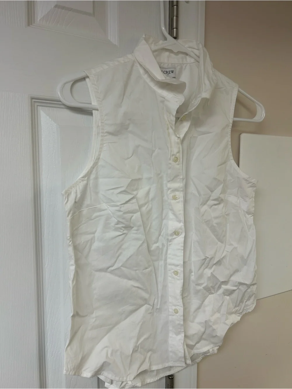 NWT J.Crew Sleeveless Cotton Poplin Shirt Button Up